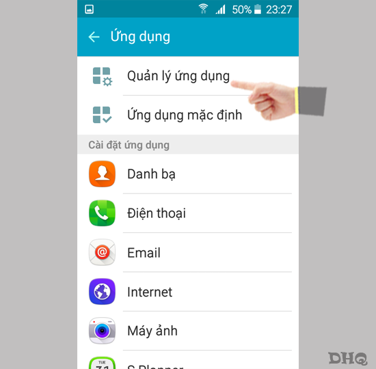 Chọn quản lý ứng dụng